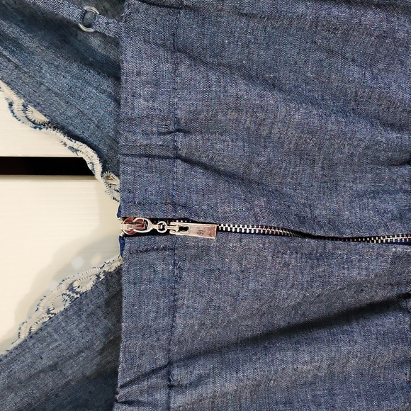 Simplee Womens Chambray Demim Embroiderd Romper Size SM Floral Boho Adjustable - Picture 4 of 11